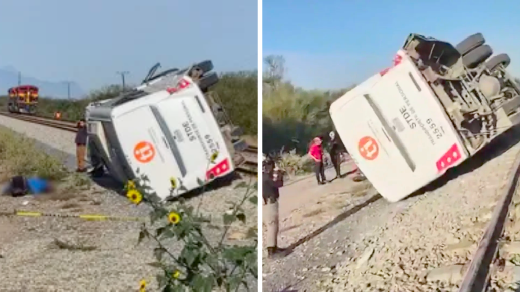 Accidente-ferroviario-transporte-de-personal-pesquería-choque-de-tren