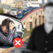 Crisis-de-salud-mental-por-el-trafico 1 | La Silla Regia a Man in a Car with His Head in His Hands, Plus a Red X Indicating This is Not Safe to Drive when Stressed or Upset. | La Silla Regia