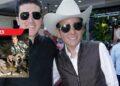 Mike-flores-caza-animales-en-nl | La Silla Regia Two Men in Sunglasses at an Outdoor Event; One Wears a White Cowboy Hat, with a 2023 Hunting Poster on the Left. | La Silla Regia