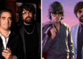 La-silla-regia-banda-sonora-de-grand-theft-auto-vi | La Silla Regia Split Image: Left Shows Two Men in a Dim Bar, One Holding a Drink; Right Shows a Cartoon Duo in Sunglasses in a Sunset Backdrop. | La Silla Regia